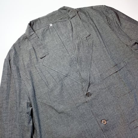 1970's〜 Italy Military Glay Chambray Mechanic Coat Deadstock