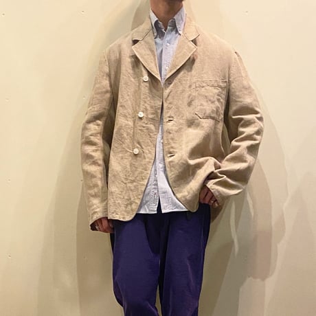 1940's French Unknown Herringbone Linen Jacket