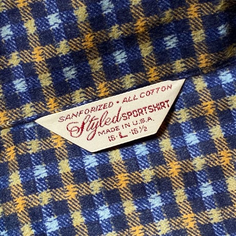 1960's Styled SPORTSHIRT Flannel L/S Shirt Deadstock