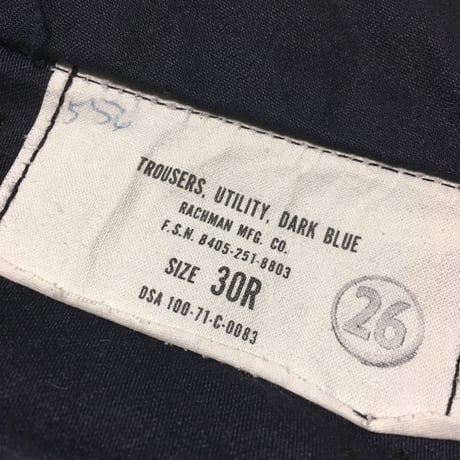 1970's US.NAVY Utility Trousers Straight Deadstock