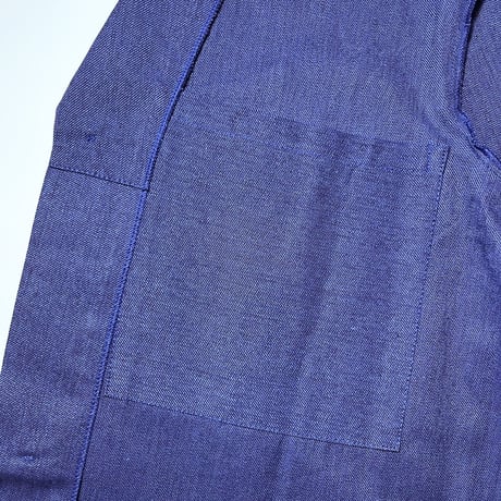 1950's French Unknown Blue Chambray Atelier Coat Deadstock