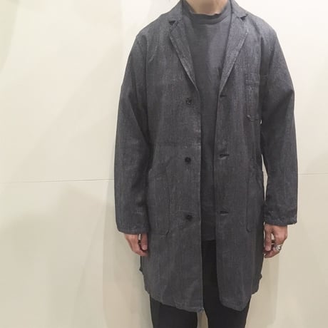 1950's French Unknown Black Chambray Atelier Coat