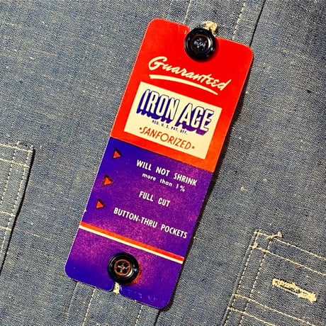 1960's IRON ACE Chambray L/S Shirt Deadstock