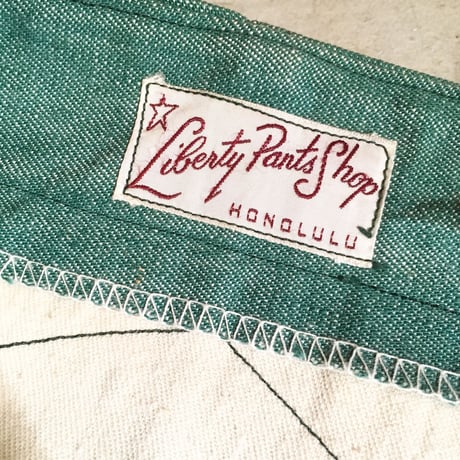 1940's〜 Liberty Pants Shop Green Denim Trousers