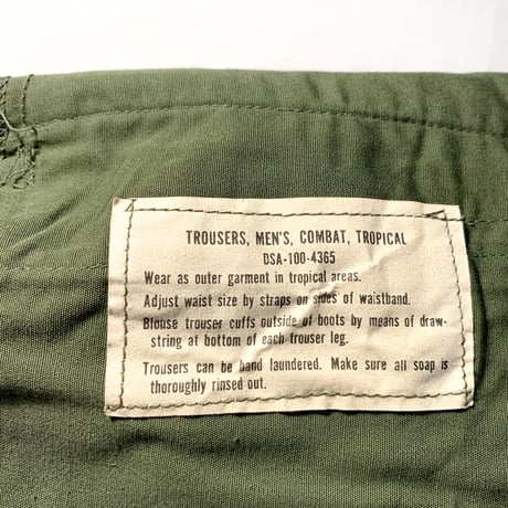 1960's US.ARMY Jungle Fatigue 3rd Trousers Deadstock