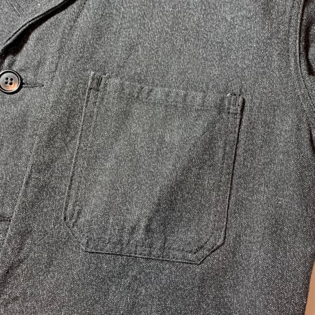 1950's French Unknown Black Chambray Work Jacket