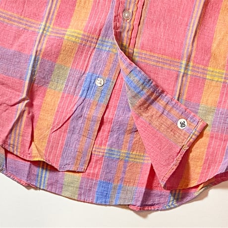 1980〜90's L.L.Bean Indian Madras S/S Shirt Deadstock