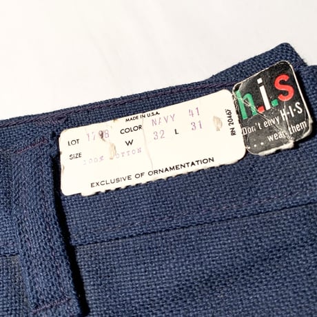 1960's h.i.s Tapered Pants Deadstock