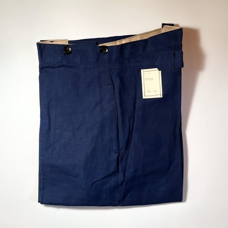 1930's French Unknown Indigo Cotton&Linen Trousers Deadstock