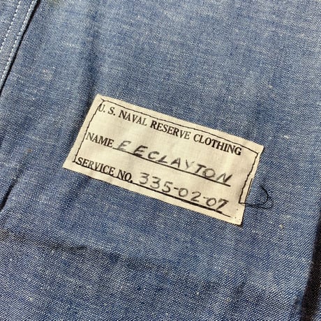 1940's US.NAVY Chambray L/S Shirt Deadstock
