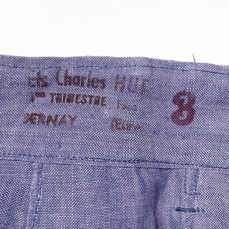 1950〜60's French Navy Linen Short Pants Deadstock