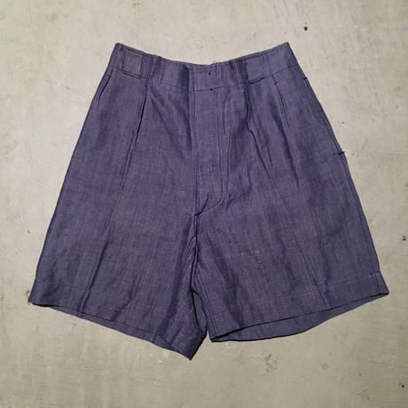 1960's French Navy Linen Short Pants Deadstock