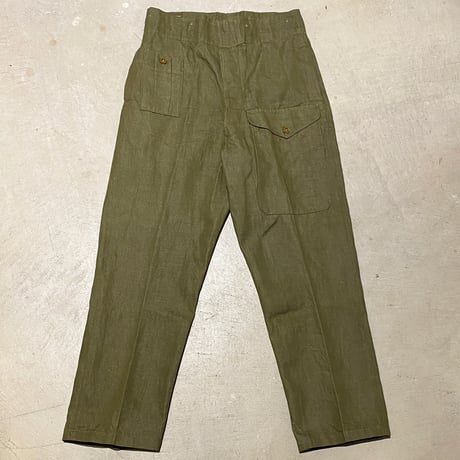 1950's British Army Green Denim Trousers Deadstock