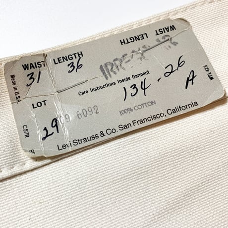 1980's Levi's 509 Canvas Pants Deadstock