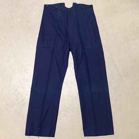 1930's French Unknown Indigo Cotton&Linen Trousers Deadstock