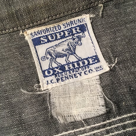 1940's SUPER OX HIDE Gray Chambray L/S Shirt