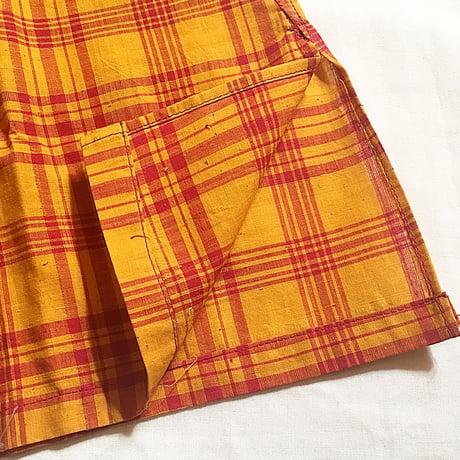 1960's DONEGAL Indian Madras Henleyneck S/S Shirt Deadstock