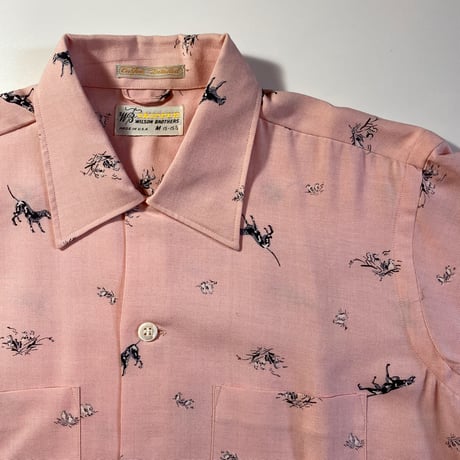 1960's WILSON BROTHERS Rayon L/S Shirt Deadstock