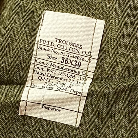 1940's US.ARMY M-43 Field Trousers Deadstock