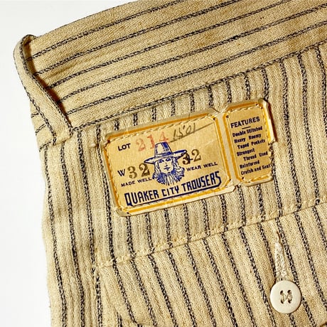 1930's〜 MADE WELL WEAR WELL Cotton Trousers Deadstock