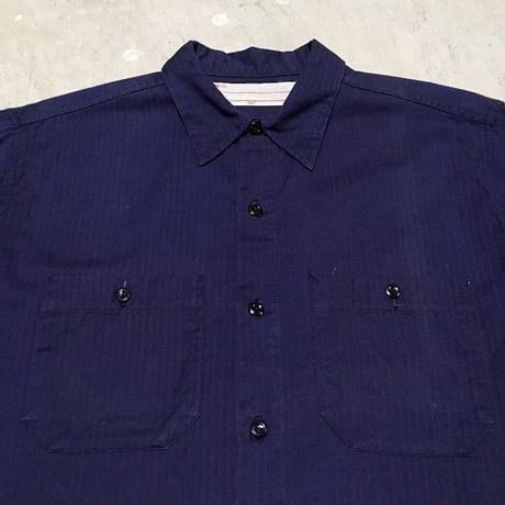 1960's Unknown Herringbone Twill L/S Work Shirt
