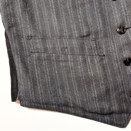 1940's〜 French Unknown Cotton Stripe Vest Deadstock