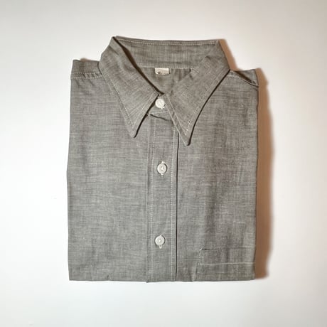 1950〜60's Unknown Gray Chambray L/S Shirt Deadstock