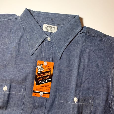 1960's RIVERSIDE Chambray L/S Shirt Deadstock
