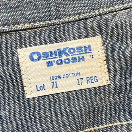 1970's OSHKOSH Chambray L/S Shirt Deadstock