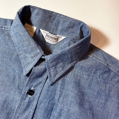 1980's FIVE BROTHER Chambray L/S Shirt