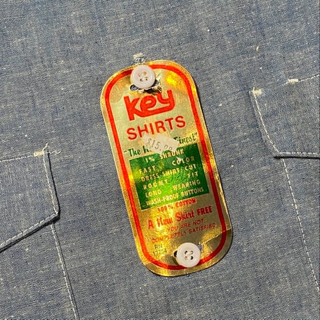 1980's KEY Chambray L/S Shirt Deadstock