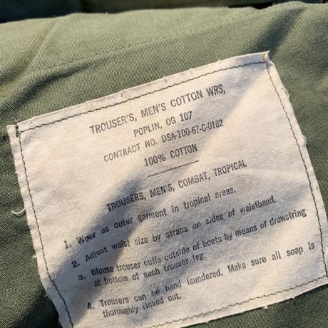 1960's US.ARMY Jungle Fatigue 3rd Trousers