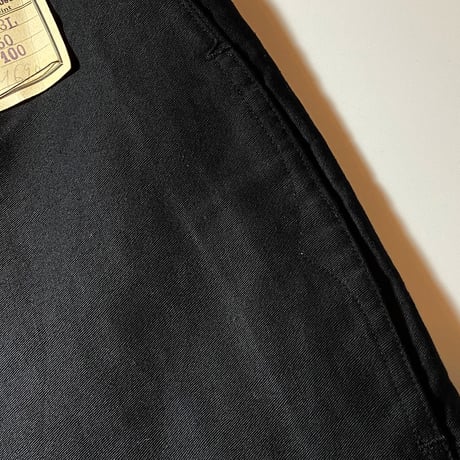 1920〜30's MARQUE DEPOSEE Black Cotton Trousers Deadstock