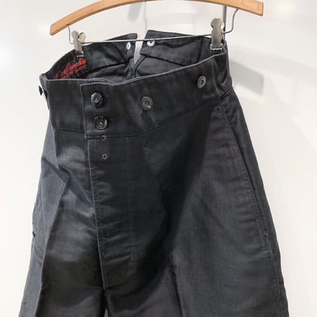 1930's Dubune&Devenchene Black Moleskin Trousers Deadstock