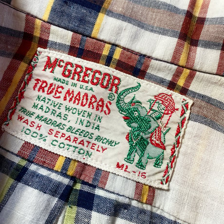 1960's McGREOR Indian Madras L/S Shirt