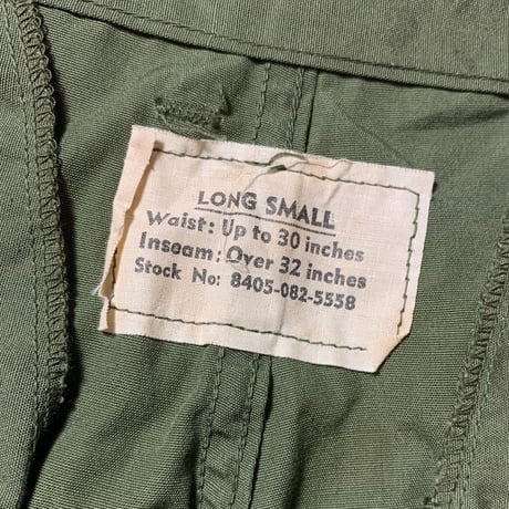 1960's US.ARMY Jungle Fatigue 1st Trousers Deadstock