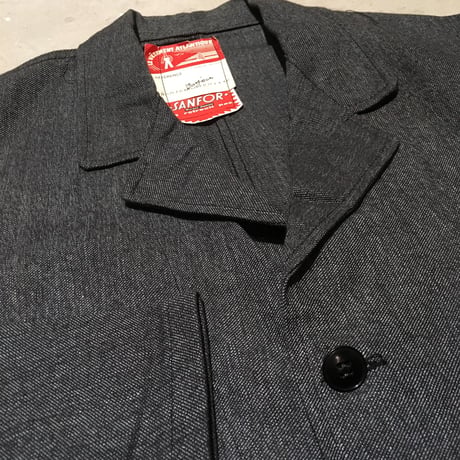 1950's LE VETEMENT ATLANTIQUE Black Chambray Atelier Coat Deadstock