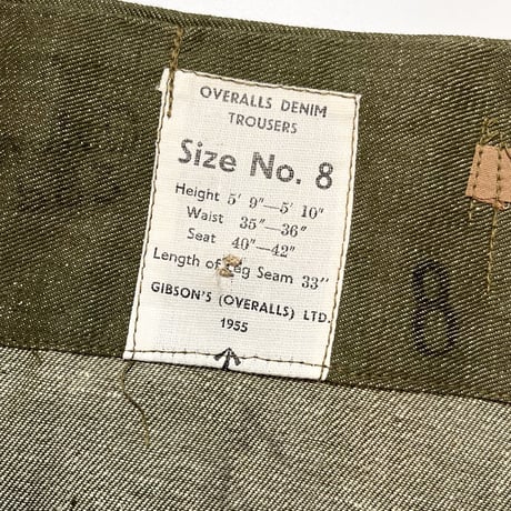 1950's British Army Green Denim Trousers Deadstock