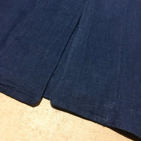 1970's COMPAGNIE FRANCAISE DE L'ORIENT Indigo Linen China Jacket Deadstock