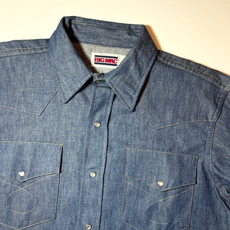 1980's BIG MAC Denim Western L/S Shirt Deadstock