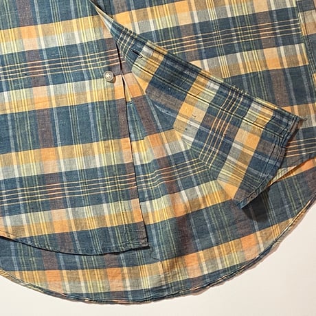 1960's h.i.s Indian Madras S/S Shirt