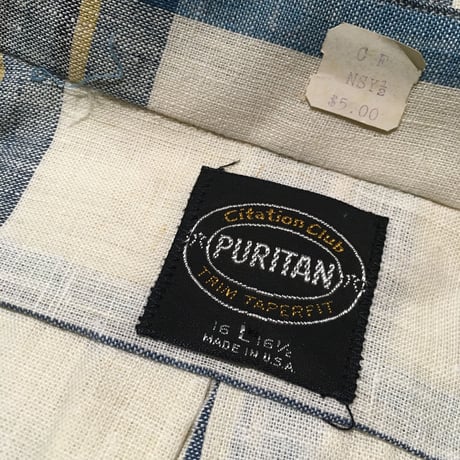1960's PURITAN Cotton&Linen S/S Shirt Deadstock
