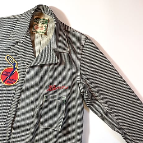 1940〜50's OSHKOSH Hickory Engineer Coat Deadstock