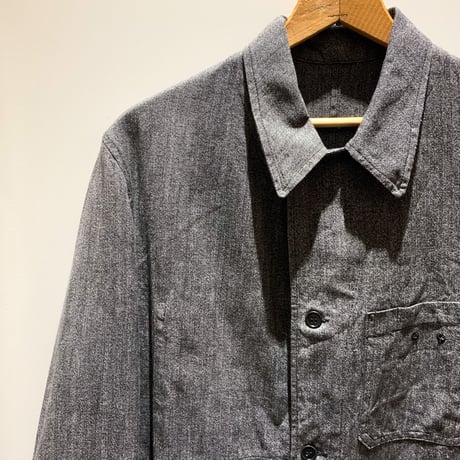1940〜50's French Military Black Chambray Atelier Coat Deadstock