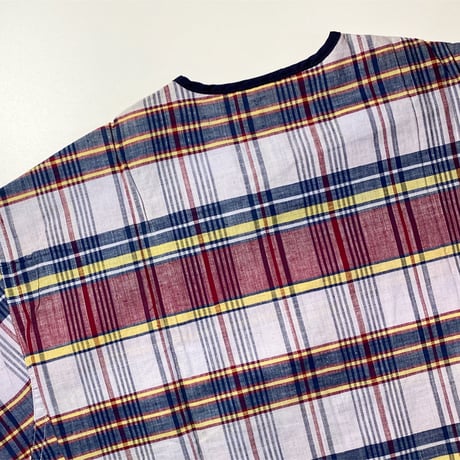 1960's DONEGAL Indian Madras Henleyneck S/S ShirtDeadstock