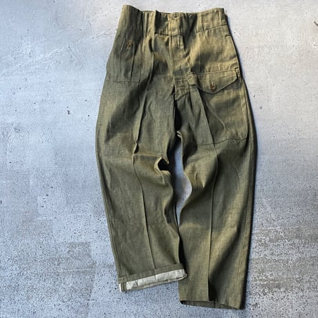 1960's British Army Green Denim Trousers Deadstock