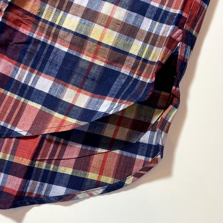 1960's BASKIN Indian Madras L/S Shirt Deadstock
