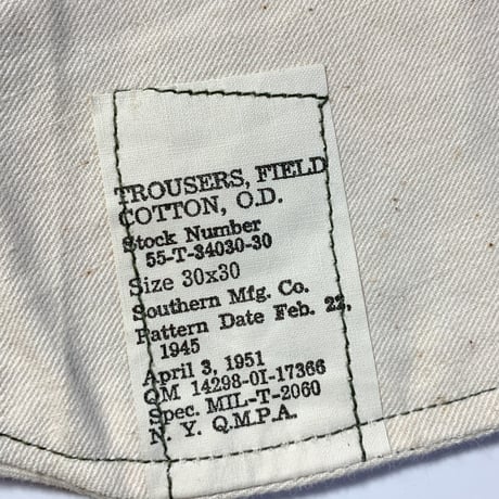 1950's US.ARMY M-45 Field Trousers Deadstock