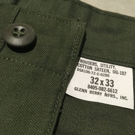 1970's US.ARMY Utility Trousers Deadstock