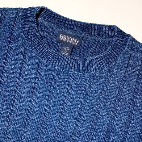 1990's LANDS' END Indigo Cotton Sweater